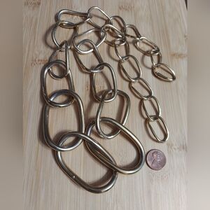 Ralph Lauren Vintage Polished Gold Tone/Large Freeform Rolo Statement Necklace